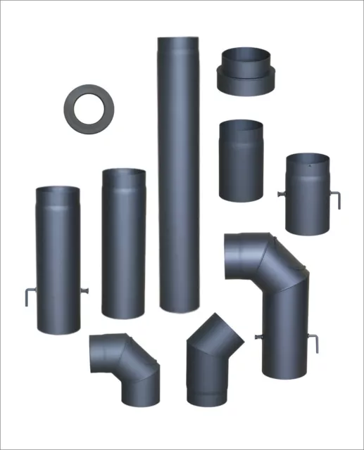 Tuyau de Poêle 150 mm pour Poêle-cheminée, Conduit Fumée, D'Echappement ,