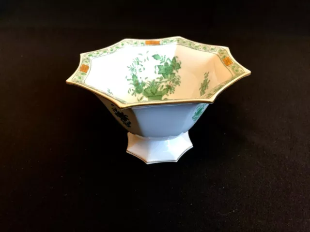 Herend Porcelain Handpainted Indian Basket Green Cachepot 7049/Fv