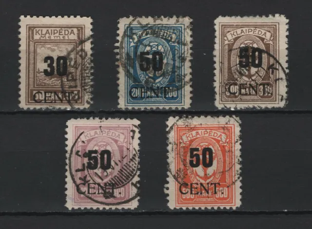 1923 Memel Memelgebiet aus 193-205 gestempelt Einzelmarken zur Auswahl