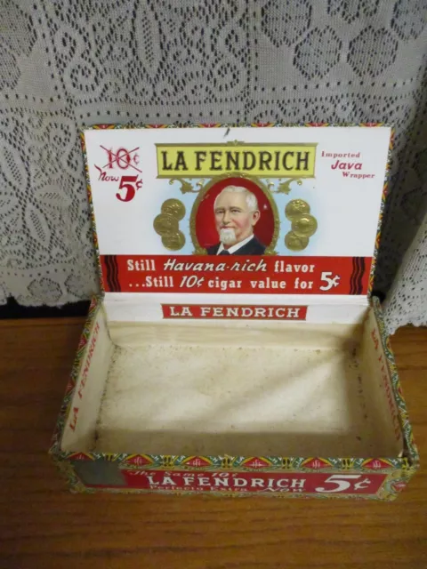 LA FENDRICH Cigar Box Favorita 1950's Tax Stamp Indiana
