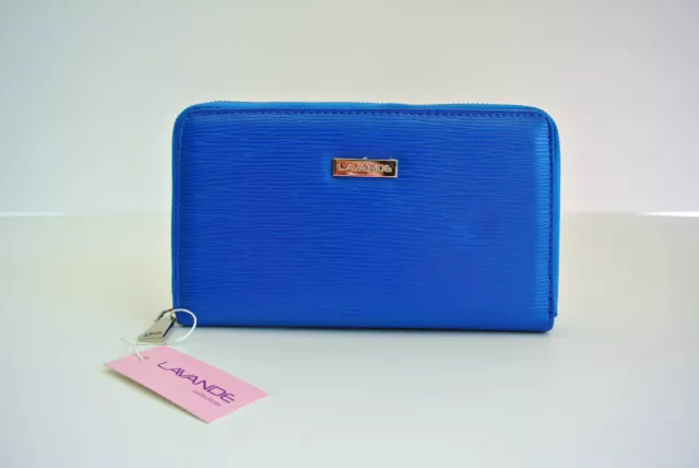 Women Fashion Artificial Leather Wallet Zip Around Case Purse Wallet Lady Blue