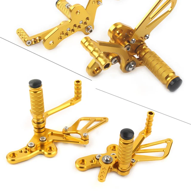 Pedini da corsa regolabili adatti per Suzuki Hayabusa 1999 - 2008 set posteriori oro