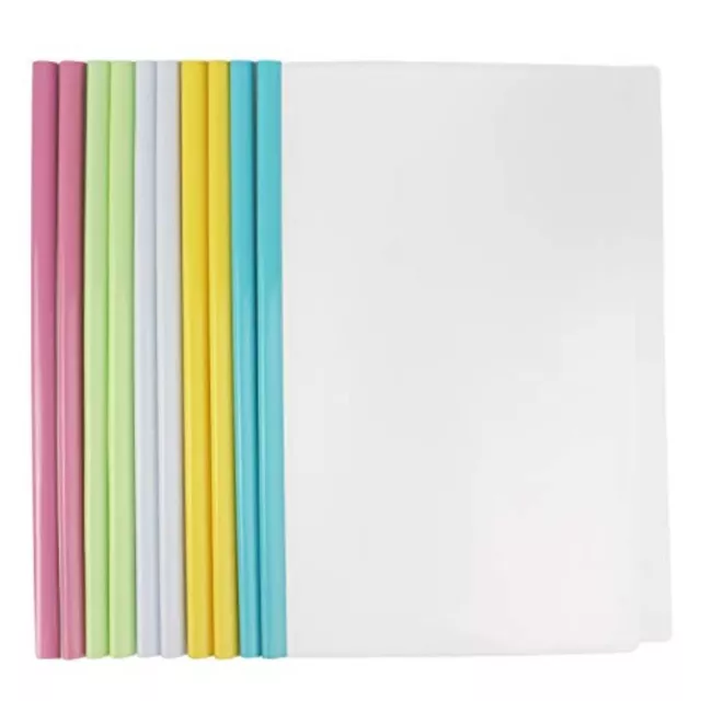 10Pcs 5 Colors Folders Clear Paper Protector Sleeves Organizer Binder  Office