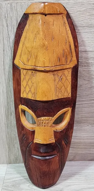Hand Carved Wooden African Tribal Mask 19"