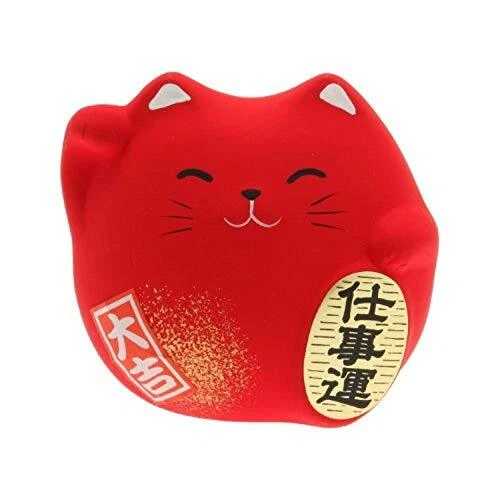 Maneki Neko Charm Shigoto-un Collectible Figurine Successful Career Red