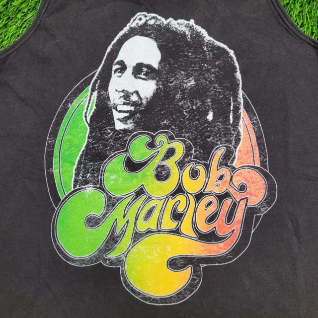 Bob-Marley Distressed Portrait Racerback Tank-Top Womens S 17x24 Legend Reggae 3