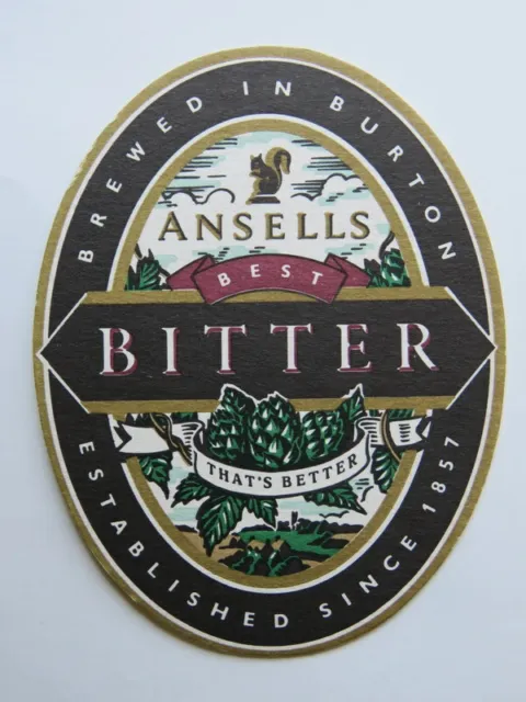 Beer Brewery Coaster - Ansells Bitter - Burton, England - Brewing Since 1881