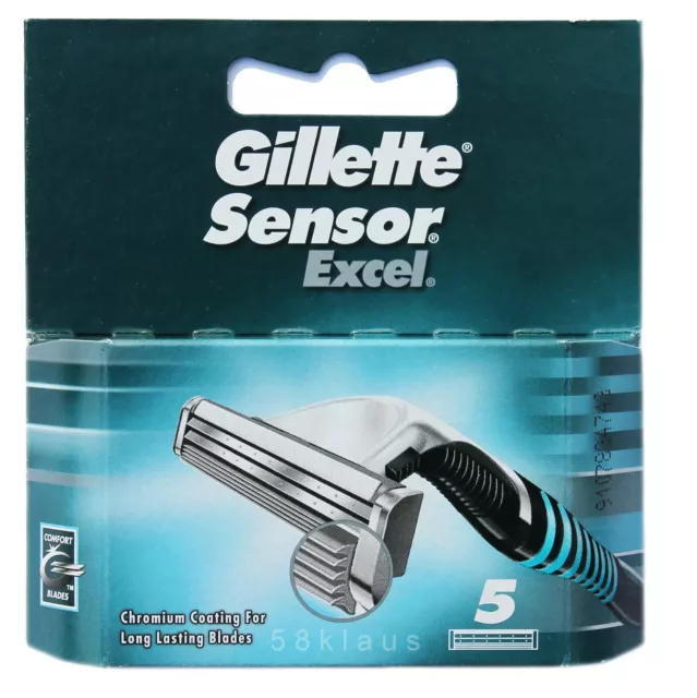5x Gillette Sensor Excel Klingen in OVP / 5er Pack Rasierklingen razor blades