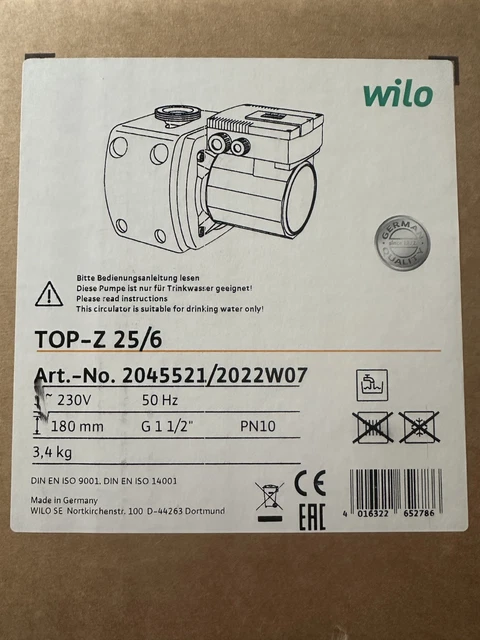 Circulateur WILO RS25/5-3 – 230Vac 3 Vitesses – Pièce Chauffage – Bon État