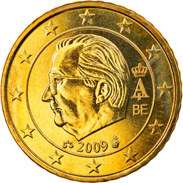 [#830019] Belgien, 50 Euro Cent, 2009, Brussels, UNZ, Messing, KM:279