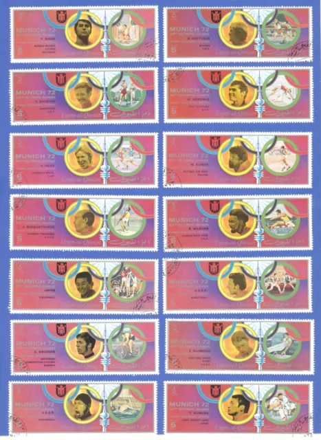 93 stamps! Winners of the Summer 22th Olympic Games, Munich, Sapporo 1972