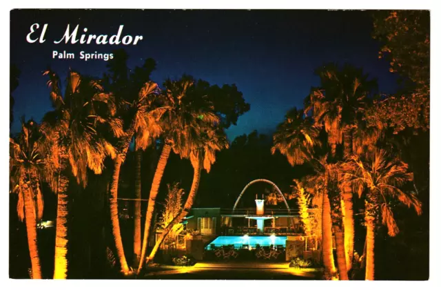 Palm Springs EL MIRADOR Hotel Swimming Pool CA California 1950s Postcard Motel
