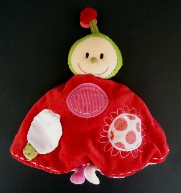 P9. Doudou Reversible Lilliputiens Liz La Coccinelle Rouge Poupee Rose Voiture 2