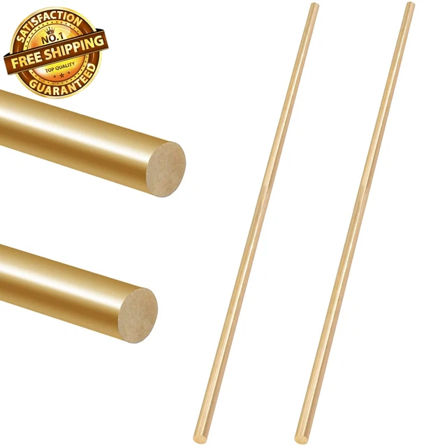 2Pcs 6Mm X 356Mm Brass Straight Solid round Rod Lathe Bar Stock for DIY RC Model