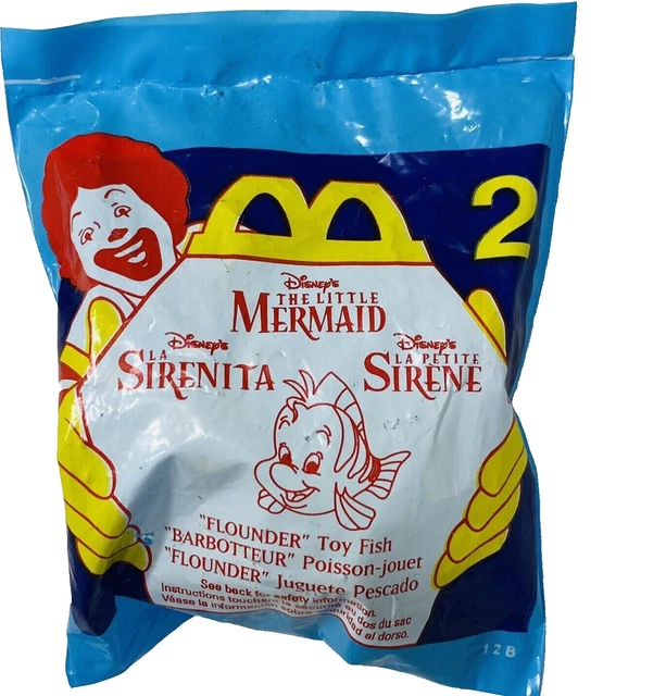1996 MCDONALDS LITTLE Mermaid Happy Meal Flounder Toy 2 Factory Sealed