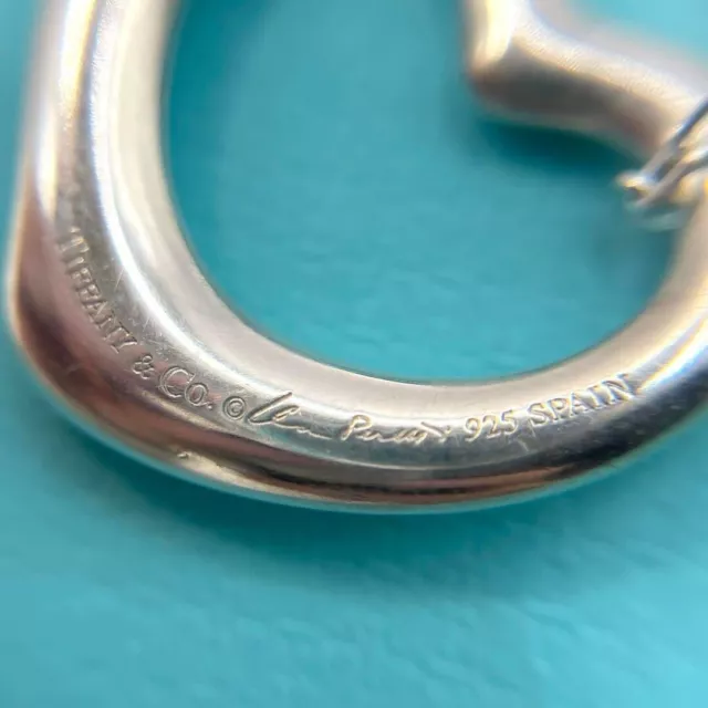 Tiffany & Co Sterling Silver Elsa Peretti Open Heart Pendant Necklace 3