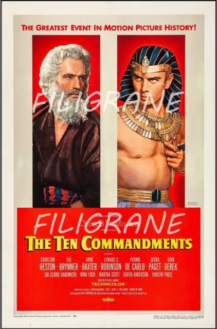 THE TEN COMMANDMENTS FILM Rzpl - POSTER HQ 40x60cm d'une AFFICHE CINéMA