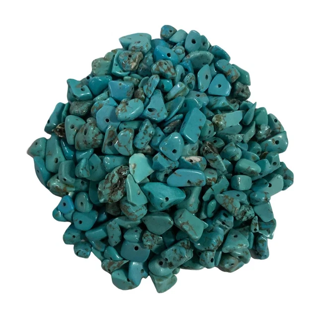 Perle D'espacement Ronde En Howlite Bleue Turquoise - 12mm, Fait Main, Chine - Neuf