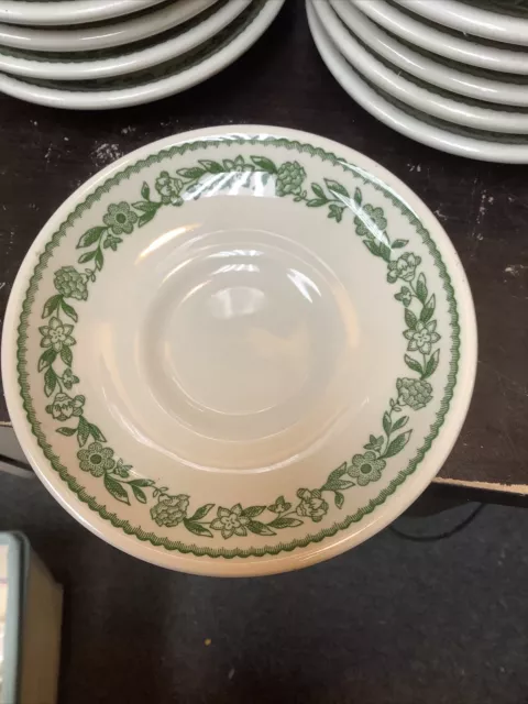 BUFFALO CHINA "KENMORE GREEN" Restaurant Ware Saucer 5.5”