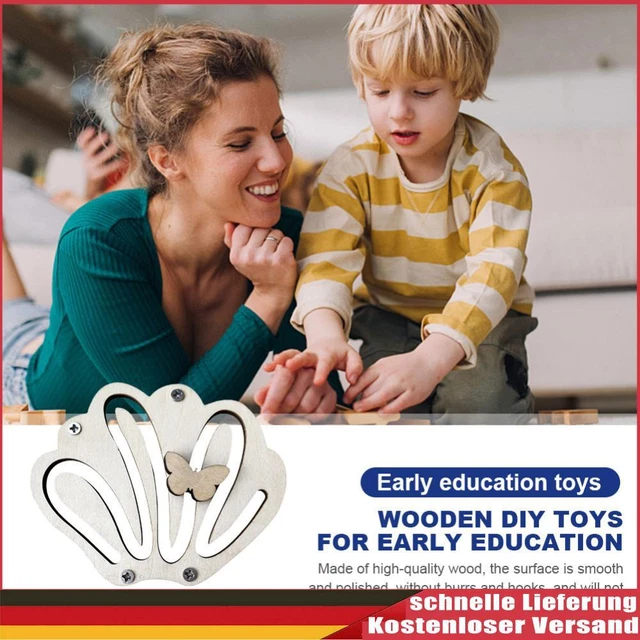 6-teiliges Holz Busy Board Set - Motorik Lernspielzeug Für Kinder 1-6 Jahre, Aktivitätsbrett