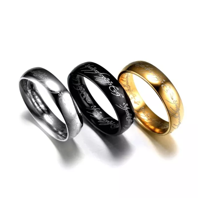 Exklusiv! Herr der Ringe All Größen! Schwarz Gold Silber Farben Wolfram Ring