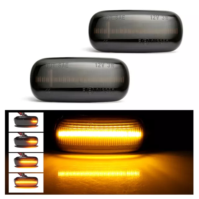 2x LED Dynamic Side Mirror Indicator Turn Signal Light for Audi A3 S3 8P A4 A6