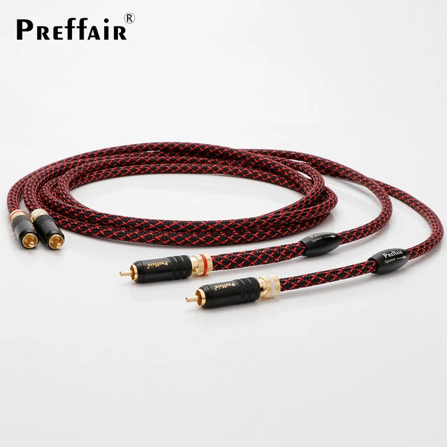 PAIR HI-FI OFC Copper Audio RCA Cable Hi-end Gold Plated Plug ...