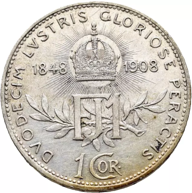 FITZ Österreich Franz Joseph Corona Kronen 1908 Jubiläum Silber µFIM160