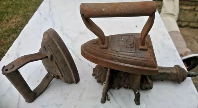 Antique Flat Irons and Gas Hob Heater surface rust