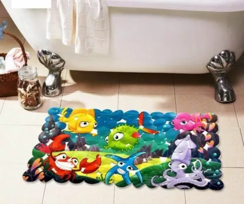 Cartoon Design Non Slip Suction Mat Clear Quackers Kids / Childs Bath Shower Mat