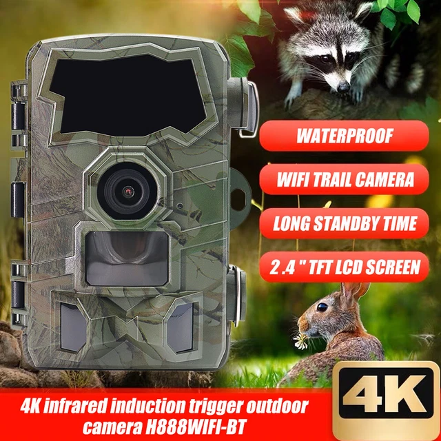 4K WIFI APP Trail Hunting Camera 8MP Solar Wildlife Game Cam PIR Night