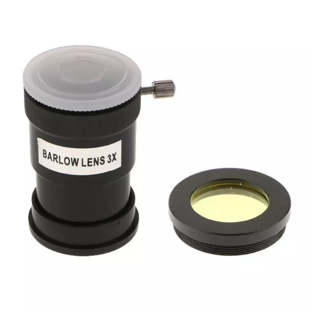 Prettyia Telescope Eyepiece 1.25" 3X Barlow Lens for   Yellow Filter