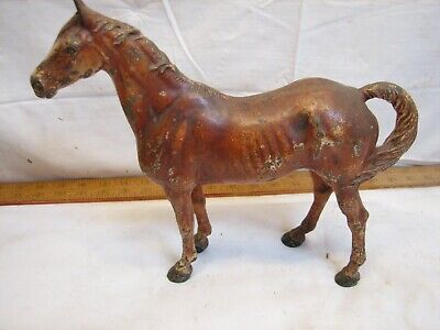 Vintage Hubley Cast Iron Horse Figure Farm Animal Toy Door Stop Mare Equestrian