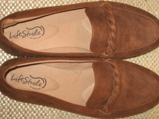 LifeStride Brown Loafers Suede Women's Size 8