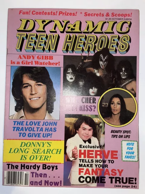 Dynamic Teen Heroes Magazine October 1978 KISS Cher Andy Gibb