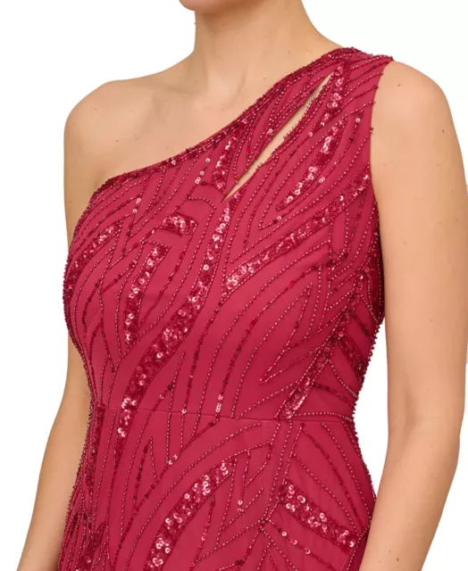 Adrianna Papell Beaded One-Shoulder Gown Size 8 MSRP $299 # 12B 1830 Blm 3