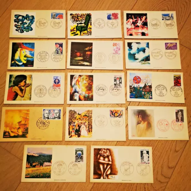 ⭐ FRANCE FDC Lot 14 Enveloppes Sérigraphie Année 1976 1er Jour - Timbre Poste ⭐