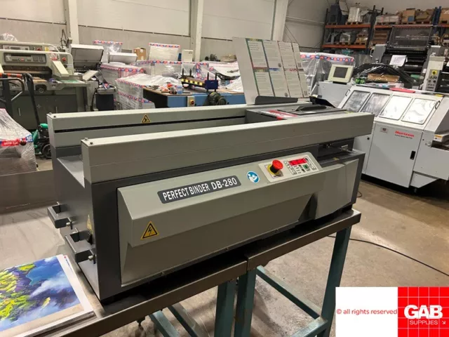 Duplo DB-280 perfect binder. Single clamp perfect binder - hot spine gluing