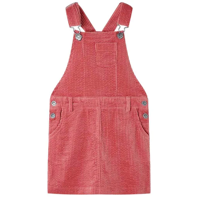 Abito Scamiciato da Bambina Velluto a Coste Rosa 128 vidaXL