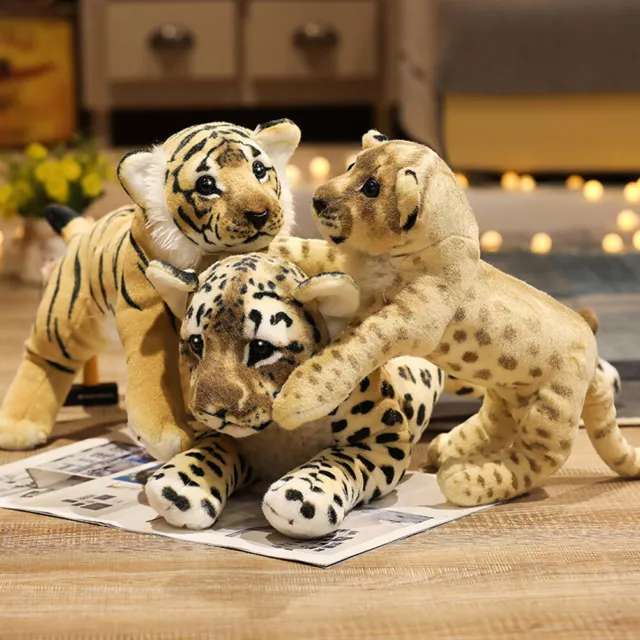 Plush Toys Cartoon Tiger Leopard Stuffed Fluffy Doll Gifts For Kids Adults(01
