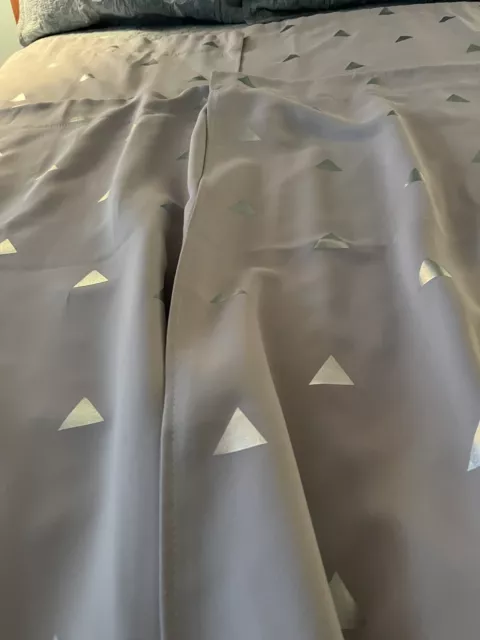 LALA + BASH Lavender with Silver Stars Window Curtains -Room Darkening- 4 Panels