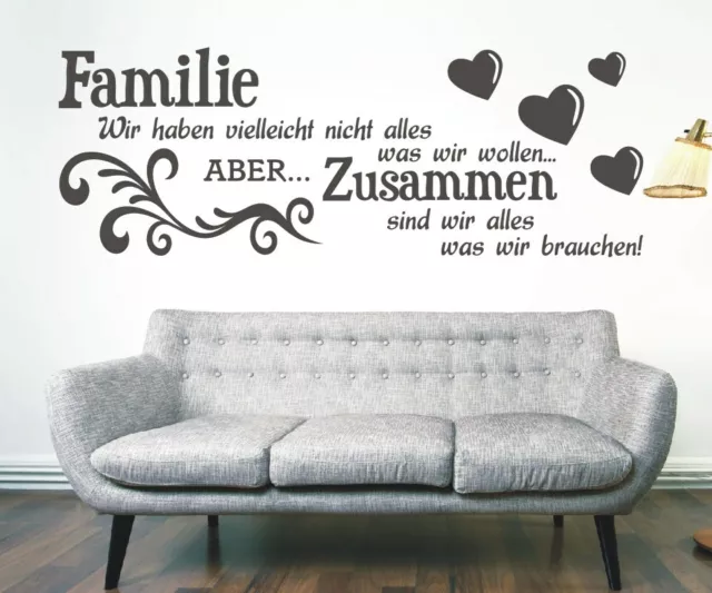 Wandtattoo Spruch Familie Wir haben vielleicht nicht Wandaufkleber Wandsticker 2