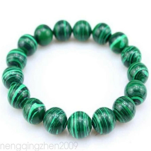 8mm Malachite bracelet Unisex Bless mala Stretchy Reiki cuff Healing Sutra