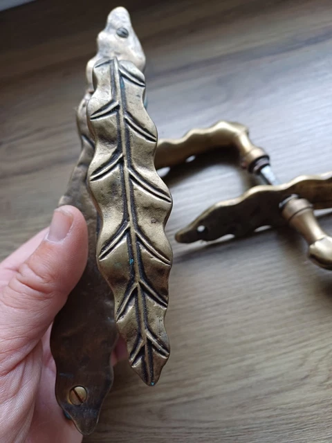 Poignée De Porte Bronze Laiton Massif Style Rétro - Pour Porte Verre Ou Bois