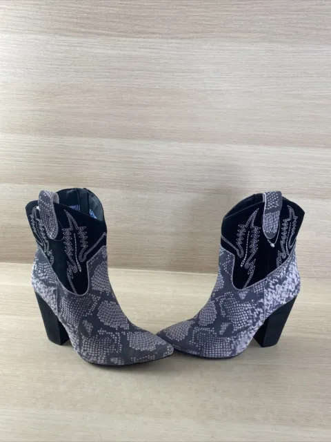 Dingo CALICO Snake Print Leather Pointy Toe Side Zip Western Boots Women’s 6.5 M