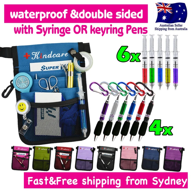 Nurse Pouch "Extra Pocket" Quick Pick Nurses Bag wt Belt Syringe or Keyring Pen