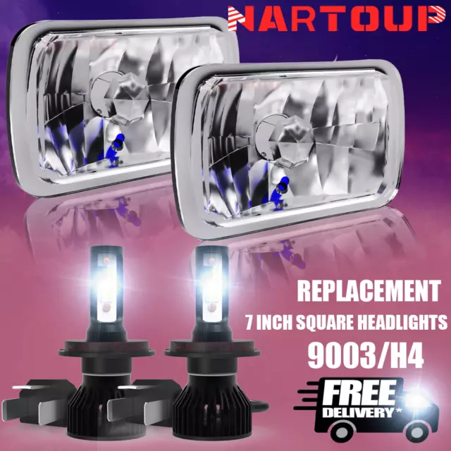 Pair 7x6inch Led Headlights For Chevy Express 1500 2500 3500 Astro Cargo Van GMC