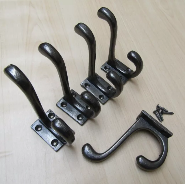 PACK OF 5 HALLSTAND cast iron coat hooks rustic vintage old antique style