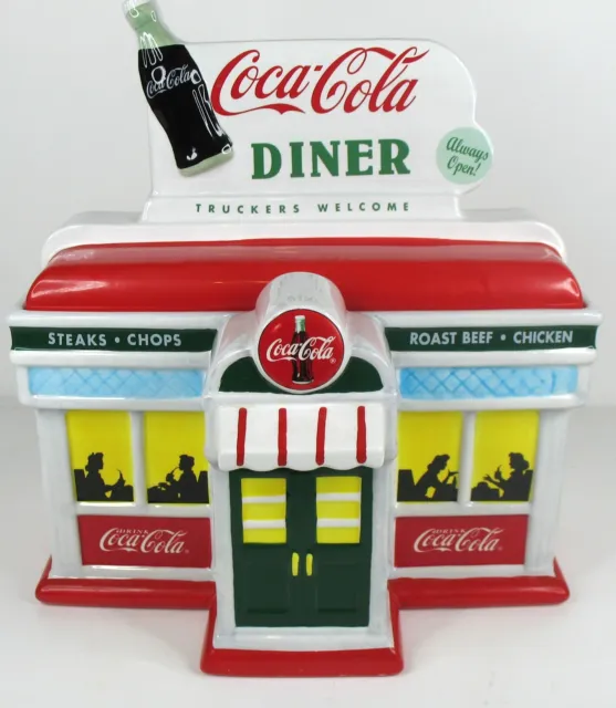 Coca-Cola Diner Truckers Welcome Ceramic Cookie Jar Enesco VINTAGE 1999