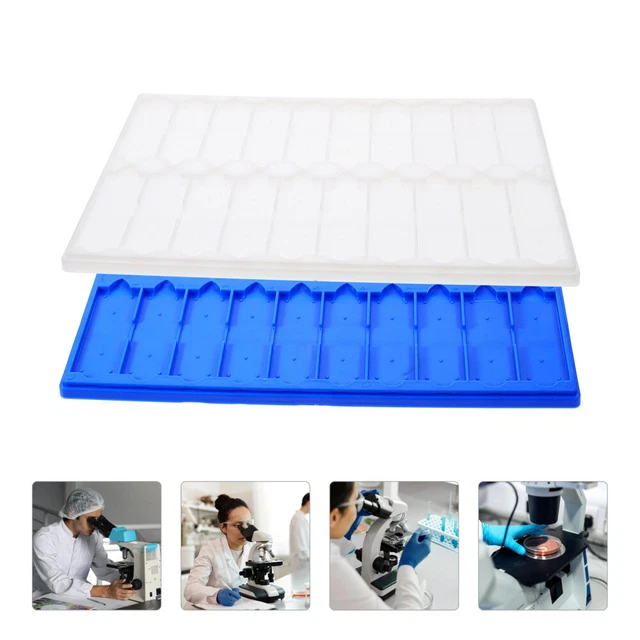 2 Pcs Plastique Organisateur De Lames Microscope Support En